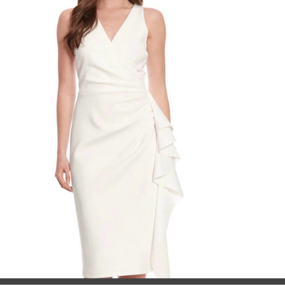 Adrianna Papell Asymmetrical White Dress